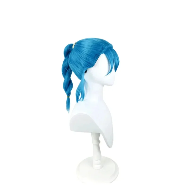 

25COSBulma Wig Buruma Cosplay Wig Blue Braided Wigs Ponytail Pigtails Heat Resistant Hair Halloween Role Play Costume + Wig Cap