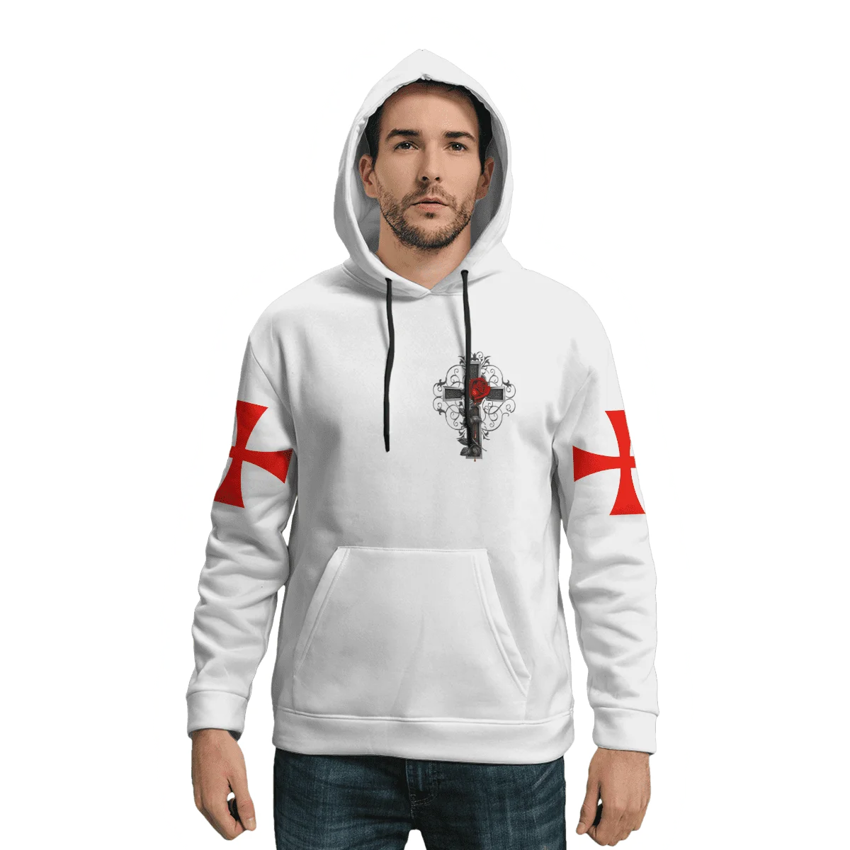 كنزة بهودي للرجال مطبوعة ثلاثية الأبعاد ، كم طويل ، كبير الحجم ، عالي الجودة ، البساطة ، وصل حديثًا ، الأكثر مبيعًا ، الخريف ، الشتاء ، #6