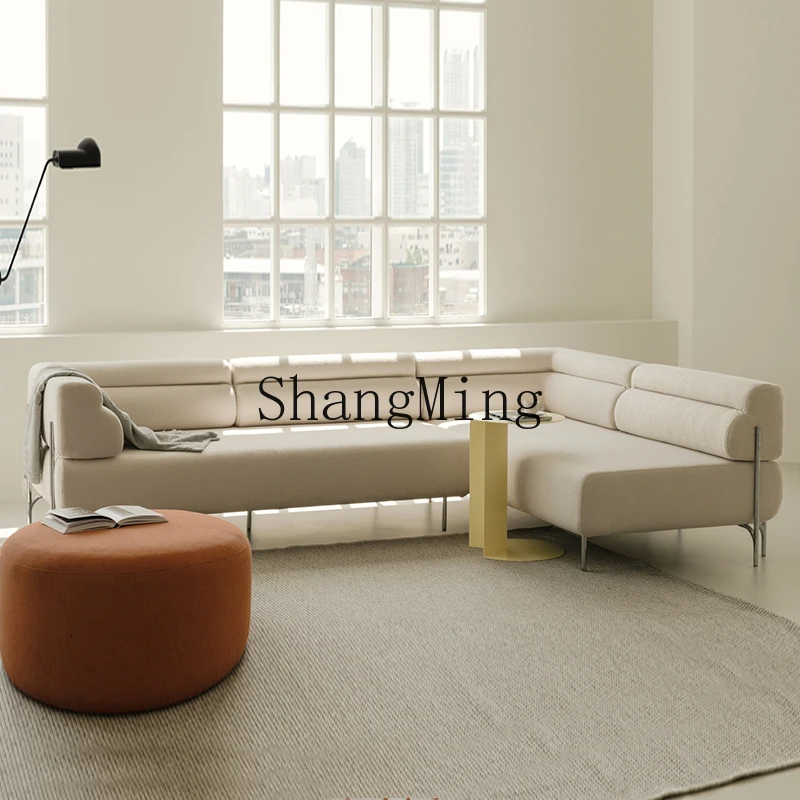 

PYH living room cream wind minimalist straight row three-person small apartment fabric sofa