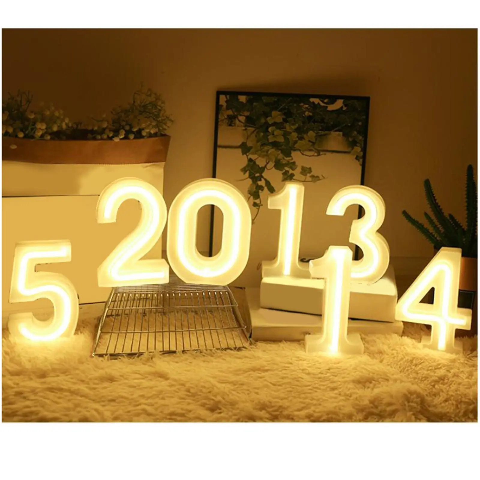 Neon Number Lights Night lighting Hanging for Wedding Home Party Decoration
