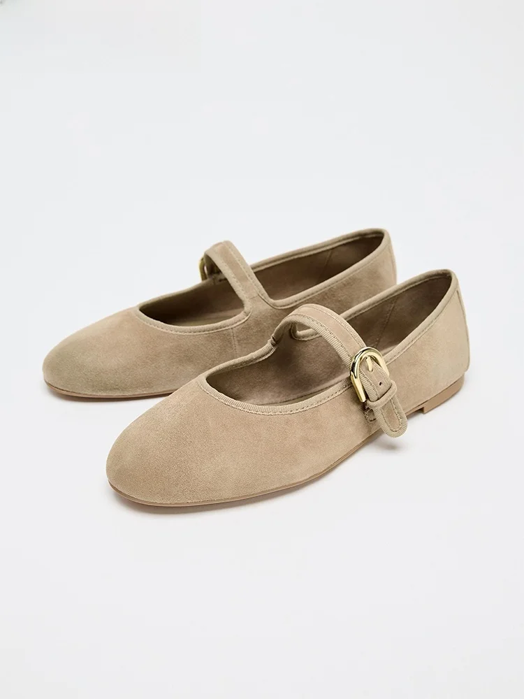 レディース-バレエシューズ-カジュアル-韓国風-スリッポン-ベルベット-春秋-シーズン-ファッション-シングルシューズ-ラウンドトゥ-フラットヒール