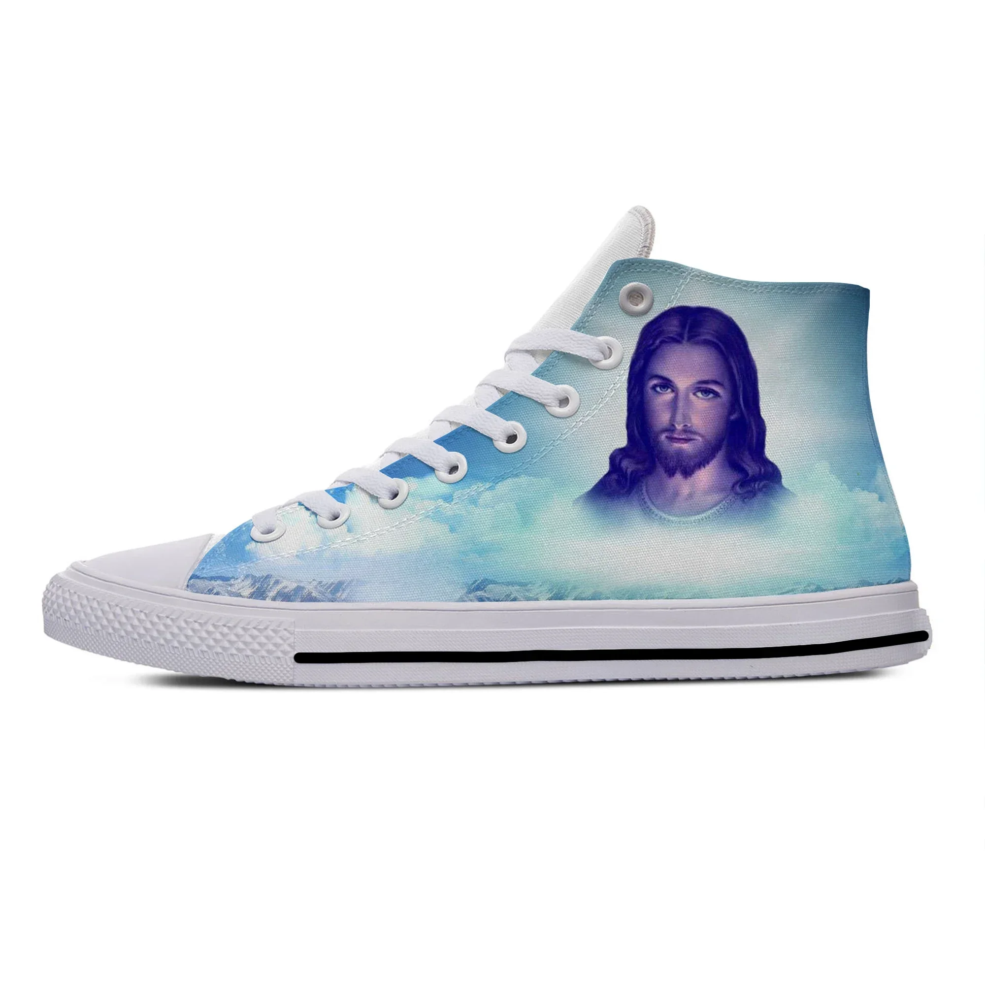 Hot Classic Jesus Holy Light Anime Funny Popular Aesthetic Casual Cloth Shoes Men women Sneakers High Top Latest Board Shoes