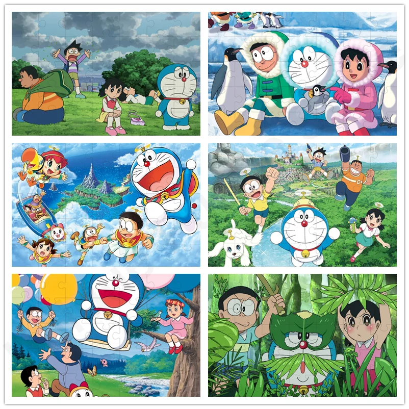 

Аниме Doraemon головоломка 35/300/500/1000 шт. детские головоломки мультфильм деревянные головоломки игрушки развивающие головоломки игрушки для детей подарки