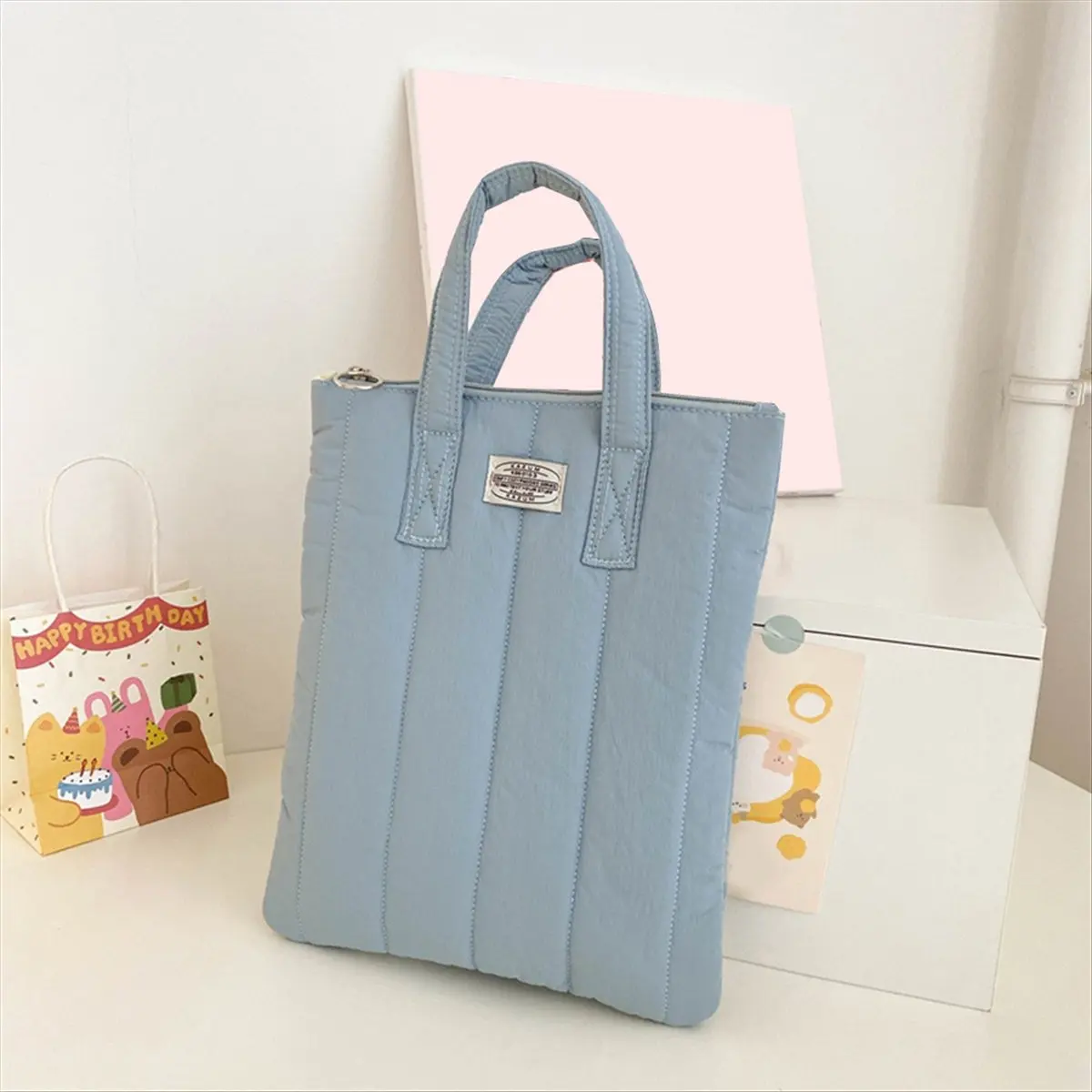 Casual Simple Pure Color Laptop Handbag Outdoor Office Travel Study Tablet PC Storage Bag for 11 13 14 Inch Laptop C