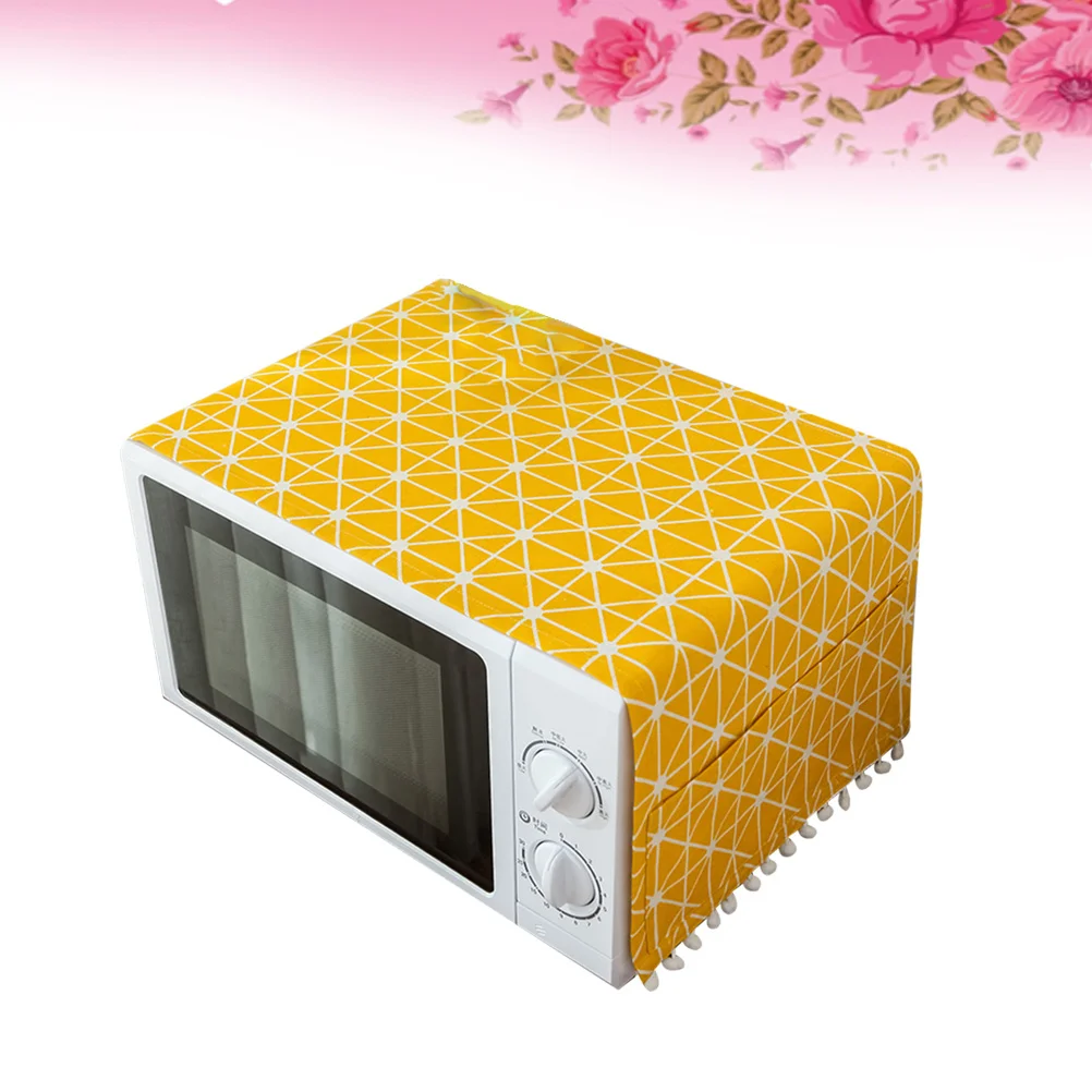 

Universal Microwave Oven Cover 30x90cm Yellow Cotton Linen Fabric Dust Proof Protector for Refrigerator Table Decor Living Room