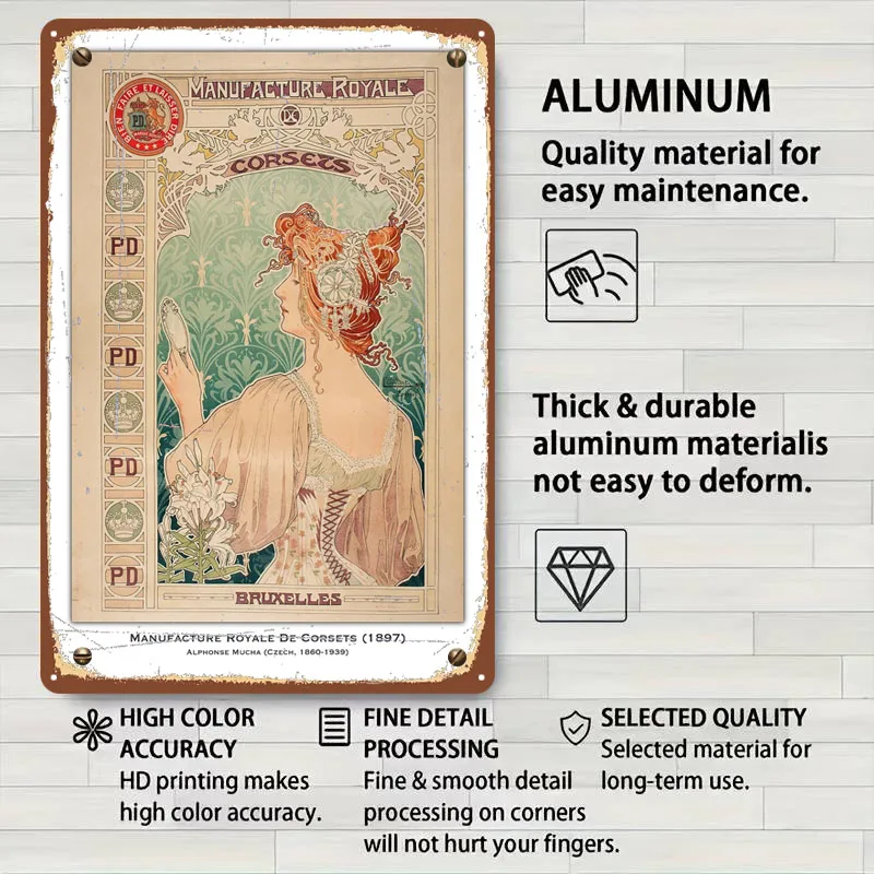 الفن الحديث مشد المشارك علامات معدنية خمر ملصق جدار الفن الجداريات الديكور غرفة نوم الأشياء لغرفة تصميم القهوة بار