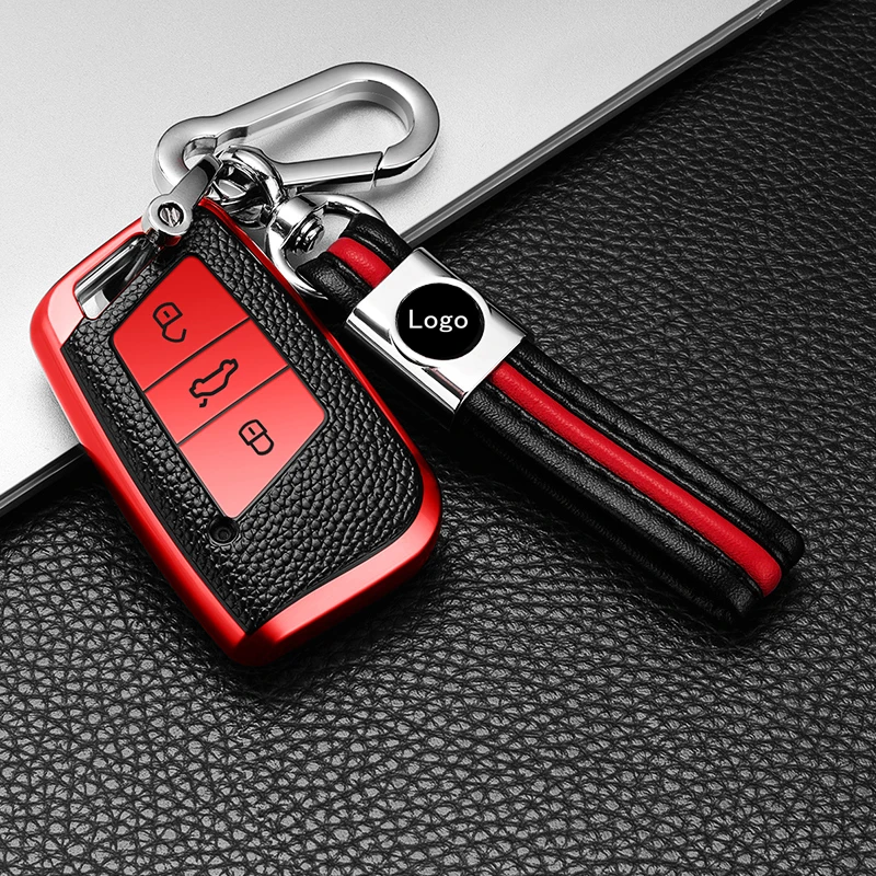 For VW Volkswagen Key Fob Cover Premium Soft TPU Full Protection Key Fob Case VW Tiguan Atlas Jetta Passat Golf Alltrack Smart K