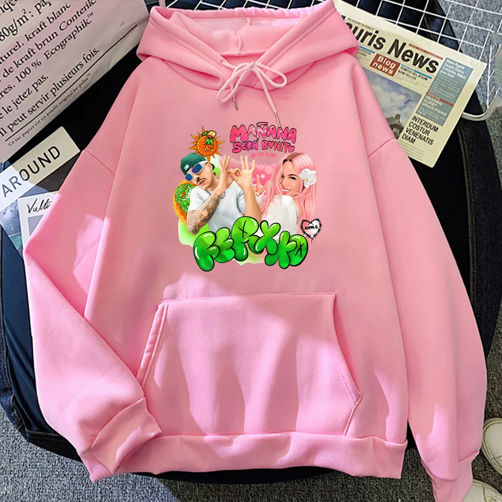 

Singers Ferxxo and KAROL G 2025 New Hoodie Fashion Long-sleeved Sweatshirt Graphic Printing Aldult Clothing Camisetas Pullovers