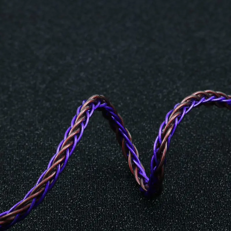 XINHS HS03 8-core purple red imported material Litz 7N OCC+palladium+silver foil silk mixed upgraded headphone cable