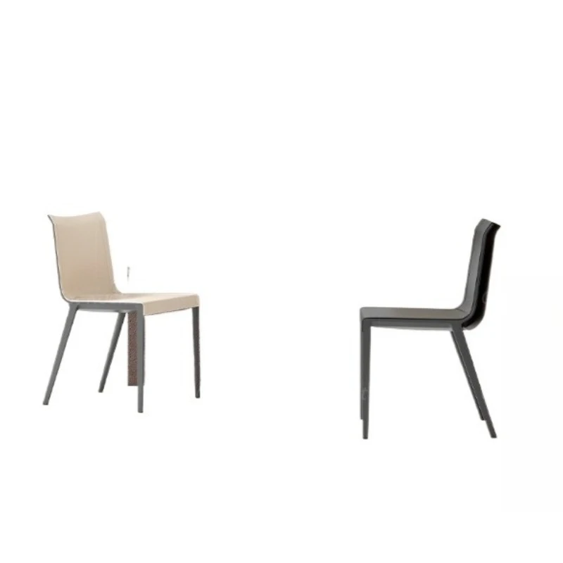 

Dining chair is very simple, modern household, saddle leather backrest medieval chair