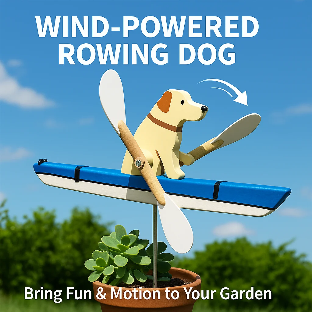 

Puppy Windmill Garden Ornament Outdoor Courtyard Yard Decoration Cute Dog Rotating Wind Spinner Creative Patio Decorative Art
