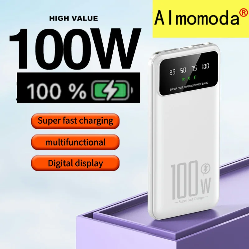 

Hot PD Super Fast Charging 100W 20000mAh Power Bank Large Capacity Fast Charging Mobile Power Supply Available in Four Colors