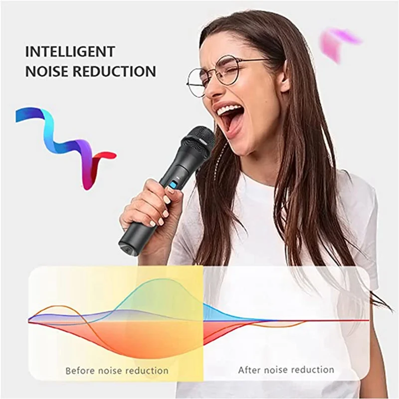 Wireless Microphone, Universal Handheld Karaoke Microphone Speaker for Singing, Karaoke, Speech, Wedding