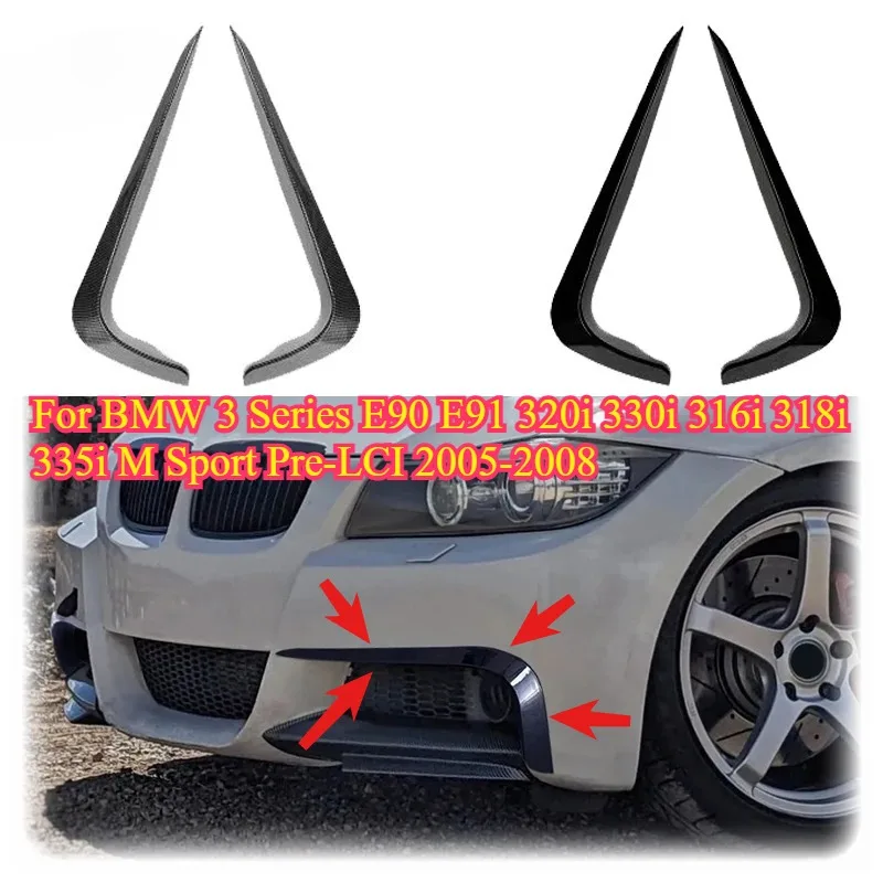 

2005 - 2008 For BMW 3 Series E90 E91 320i 330i 316i 318i 335i M Sport Pre-LCI Front Bumper Lip Canard Splitter Diffuser Fog Lamp
