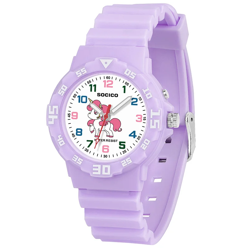 Socico Student Watch 3ATM Waterproof Luminous Quartz Dial Rotatable Fashion Sports Watch Unisex