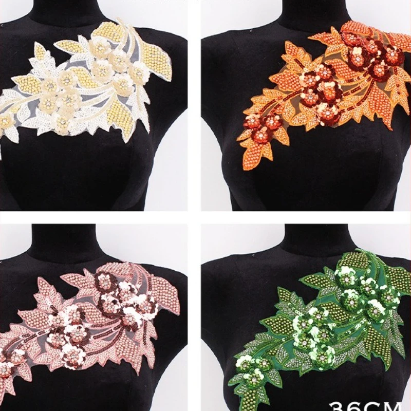 

Popular Bead Embroidery Hot Diamond Clothing Home Textile DIY Handmade Accessories New Three-dimensional Flower Patch