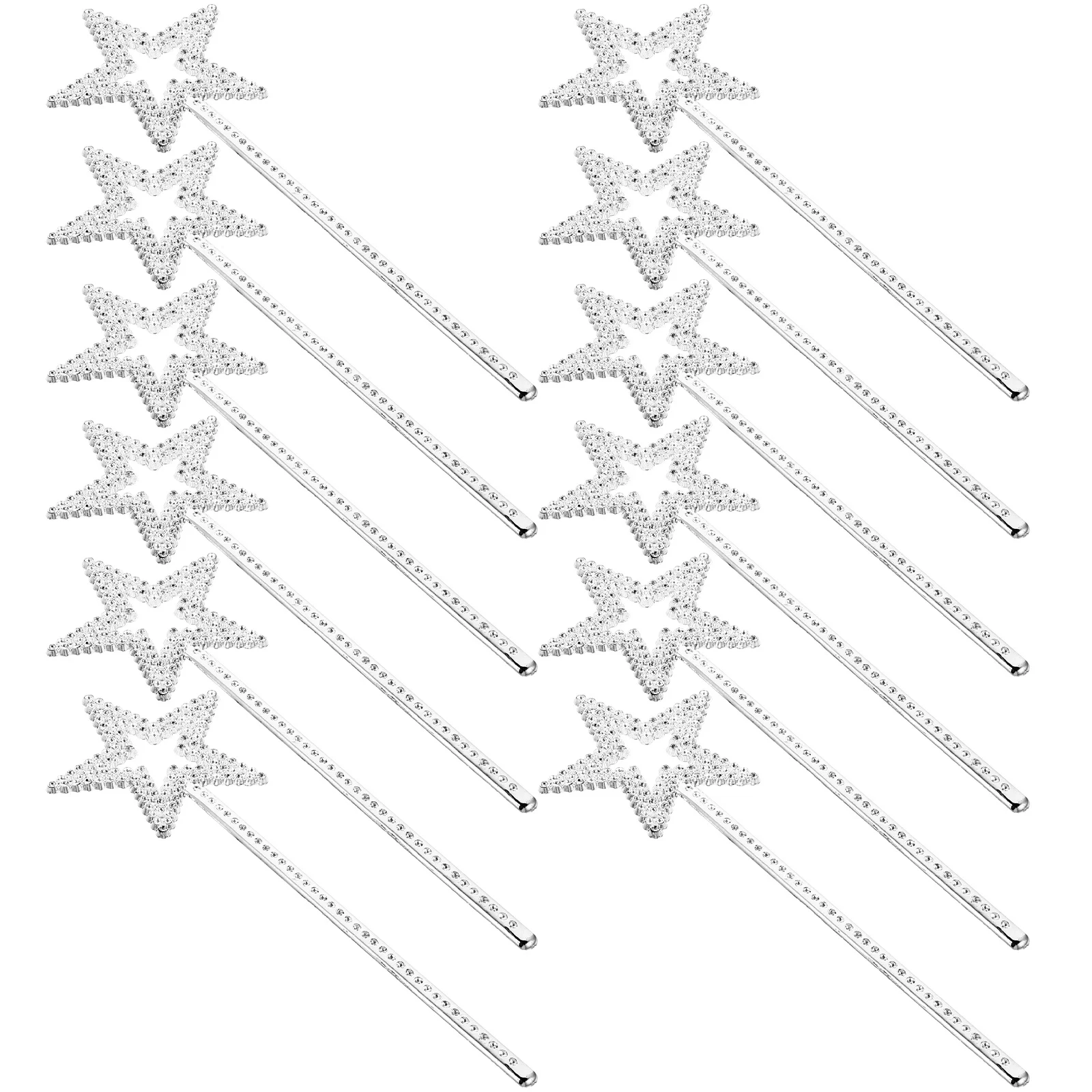 12Pcs Star Shaped Wands Plastic Fairy Wand for Birthday Party Halloween Wedding Christmas Cosplay Costume Props 22Mm