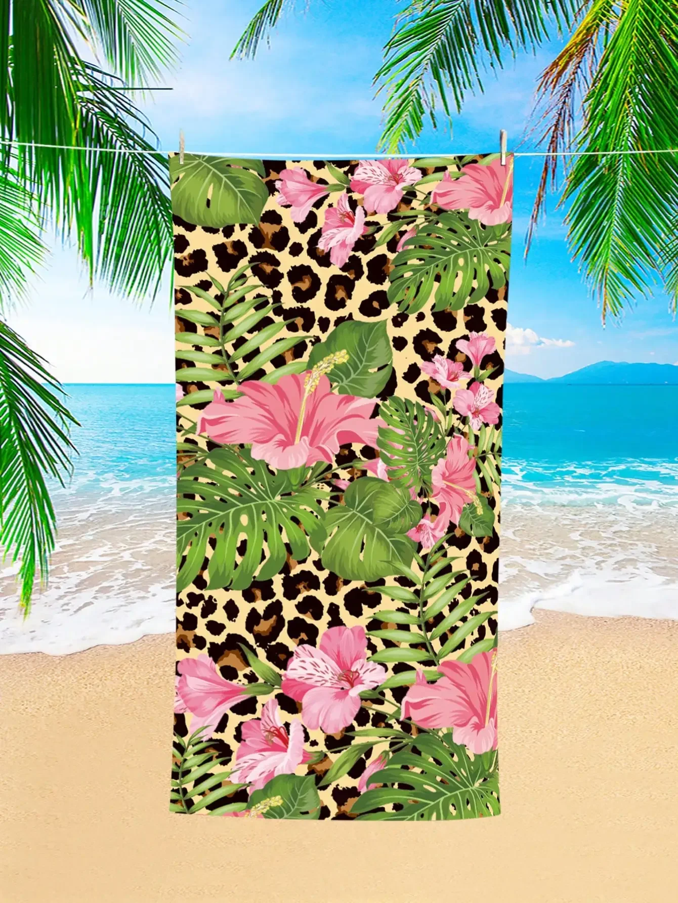 1pc Style Blue Mandalay Pattern Beach Towel,Ultra-Fine Fiber Beach Blanket,Highly Absorbent Bath Towel,Suitable For Summer