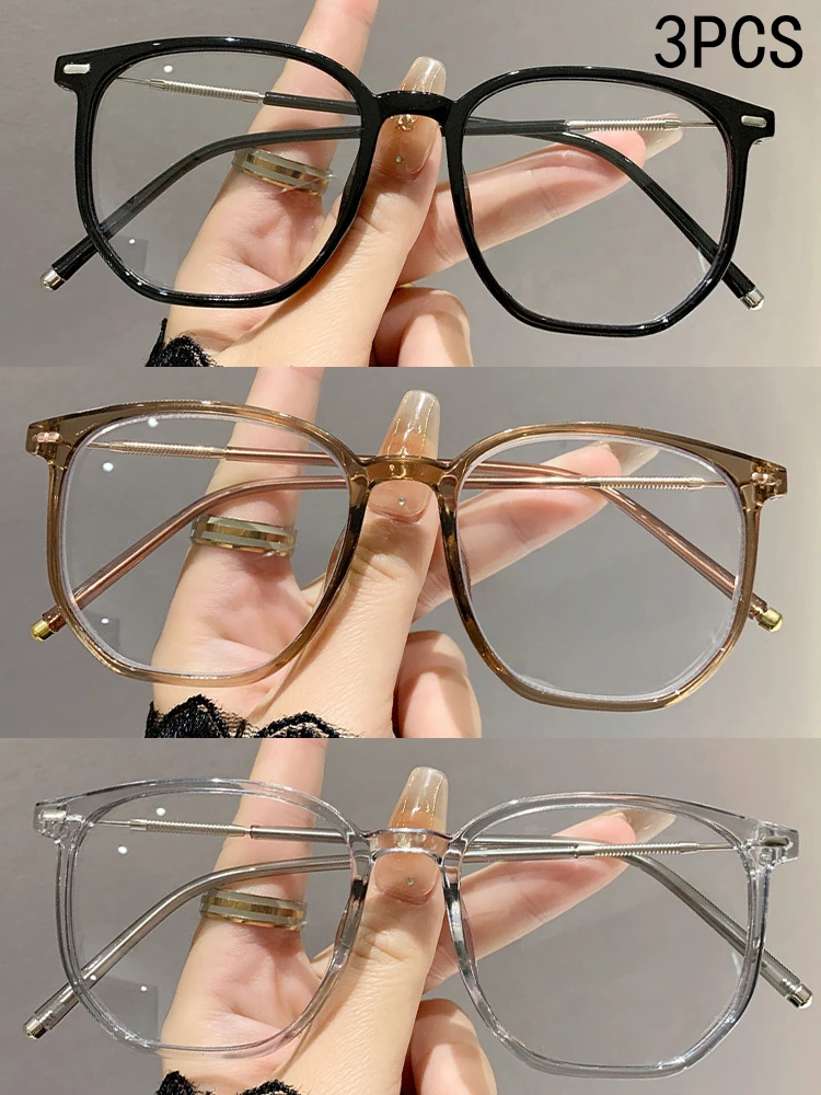 

2/3PCS Photosensitive Color-changing Nearsighted Glasses With Retro Polygonal Design And Anti-blue Light Function.2982