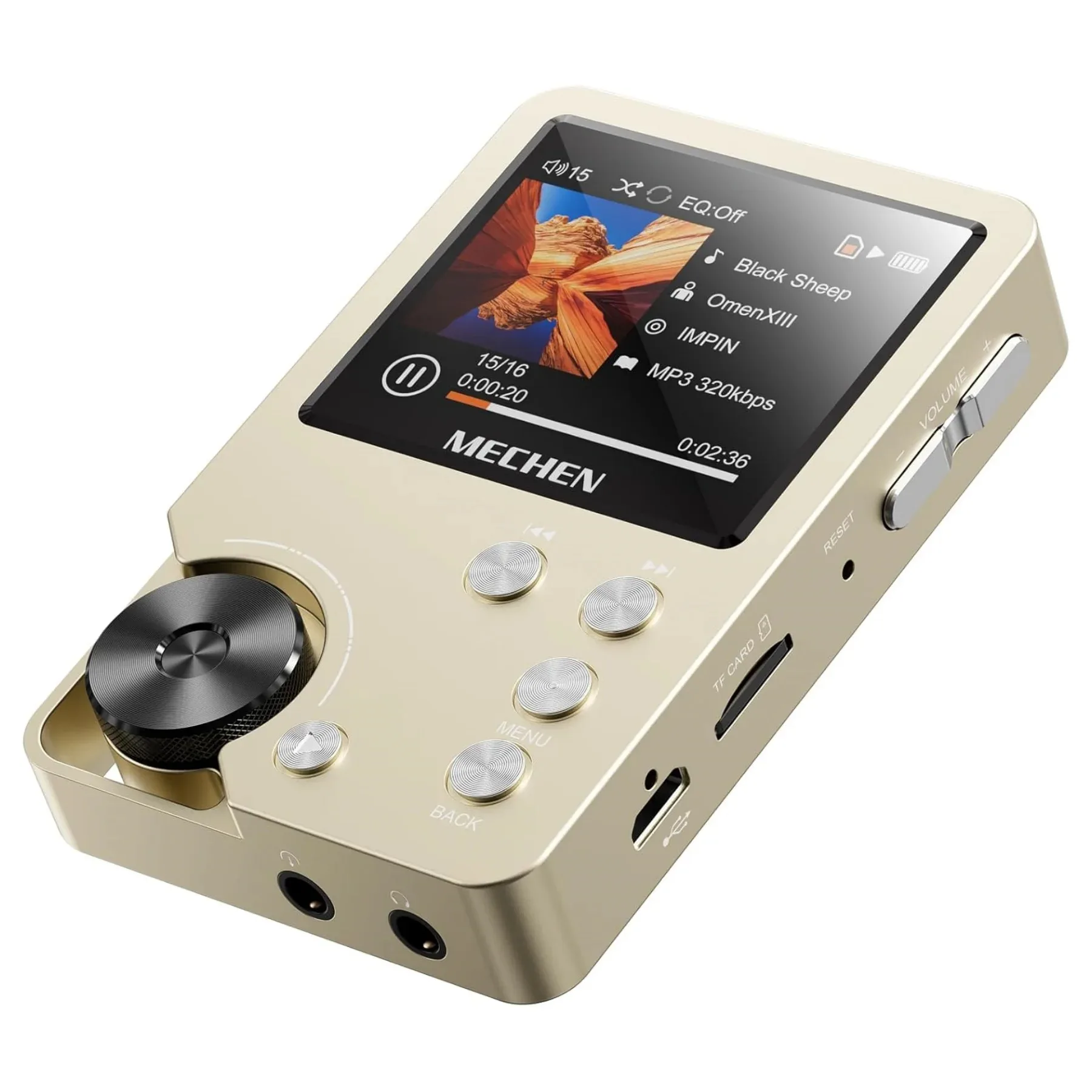 MECHEN M30 Hi-Res verlustfreier MP3-Player Dual DAC WM8965+TPA6530 DSD256 HiFi-Musikplayer Line-Out 7-Band-EQ A-B-Wiederholung CUE-Liste Unterstützung für 256GB TF-Karte