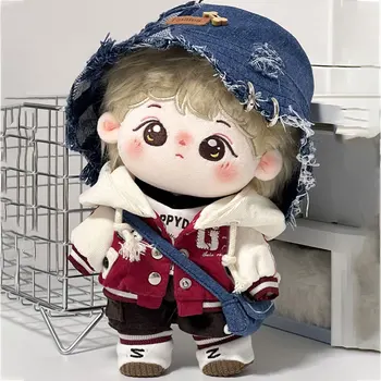 애니메이션 봉제 인형 의류, 미국 스타일 강아지 패턴 후드 코트, 반바지 신발 가방 세트, 학교 시즌 선물, 10cm, 20cm 