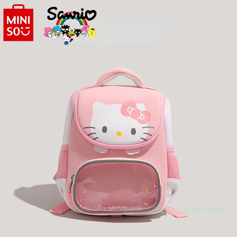 

Miniso Hello Kitty New Girls Schoolbag Luxury Brand Girls' Mini Backpack 3D Cartoon Cute Fashion Student Backpack High Quality