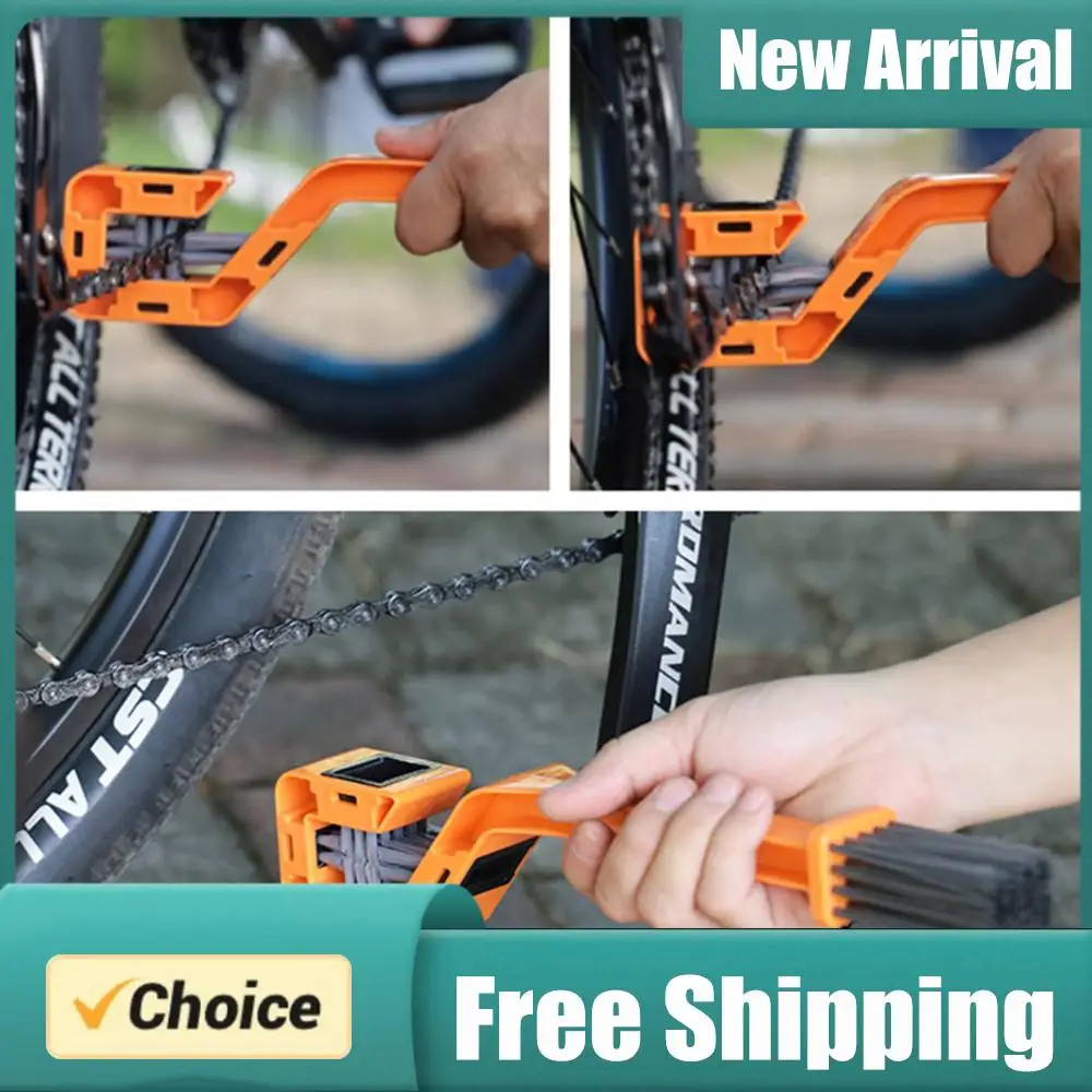 

Bike Chain Cleaner Double Head Motorcycle Chain Cleaning Brush Multifunction Portable Chain Gear Cleaning Tool