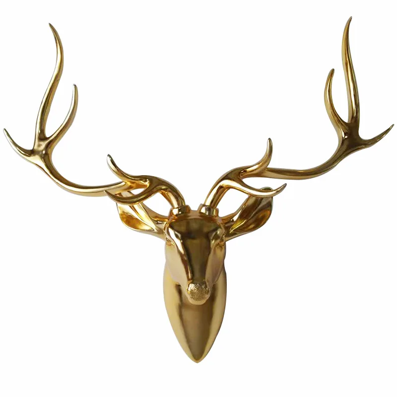 

Electroplating, gold, lucky, deer head, wall-mounted, handicrafts, home furnishings, bars, clubs, wall decoration