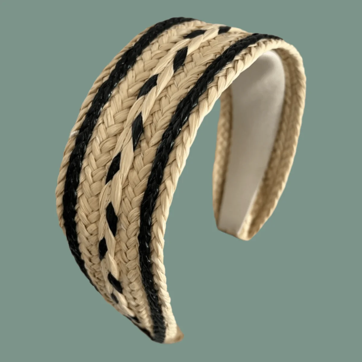 

Vintage Straw Woven Hair Hoop High Crown Wide Headband Colorful Beach Summer Design for Women Girls Fashion Hair Accessories