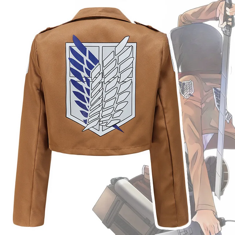 Chaqueta de uniforme del Cuerpo de reconocimiento Levi/Eren Jaeger/Zeke Jaeger/Armin Arlelt, disfraz de Cosplay para mujer