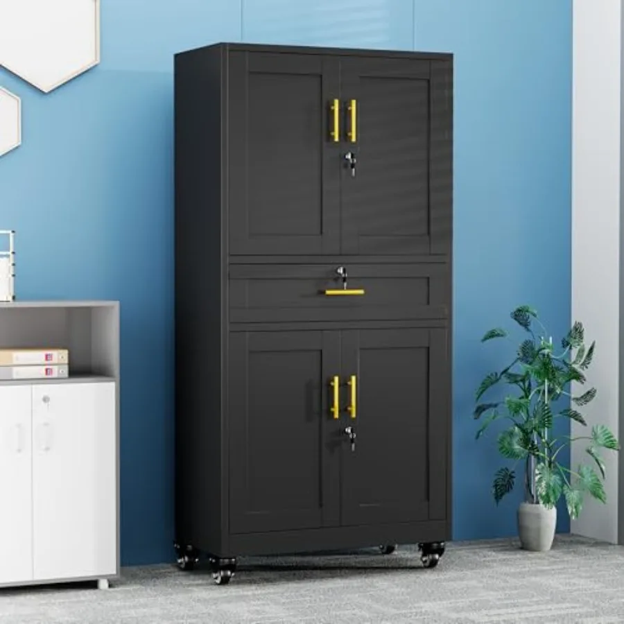 Metal Garage Storage Cabinet with Locking Drawers and Adjustable Shelves, 74