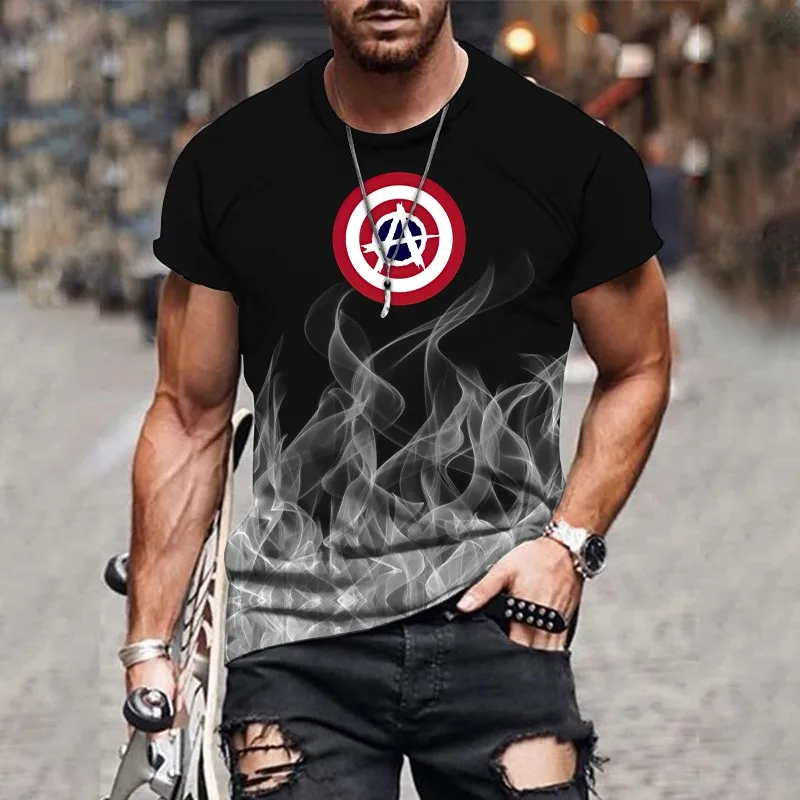 

Camiseta con patrón degradado para hombre, Camiseta con estampado 3D для животных, верхняя неформальная манга corta con cuello redondo