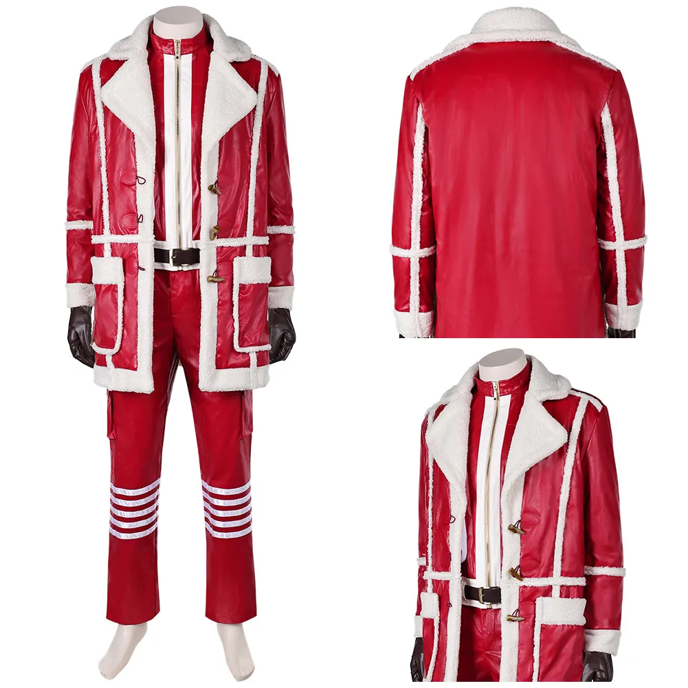 Adulto hombres Nick Cosplay Navidad chaqueta de cuero abrigo pantalones traje película rojo juego de rol un uniforme fiesta de Carnaval de Halloween