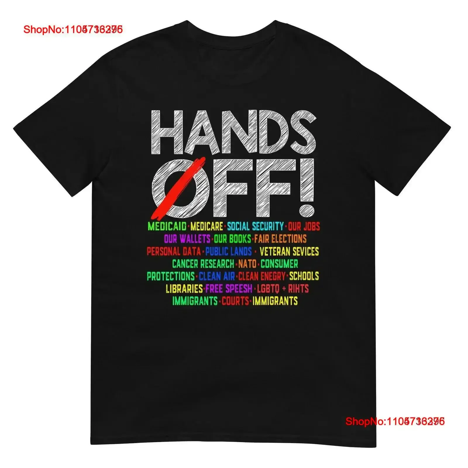 Hands Off Protest Social Security And Medicare T Shirt vintage Washed designer clothes Casual Top For Everyday Wear Stretched