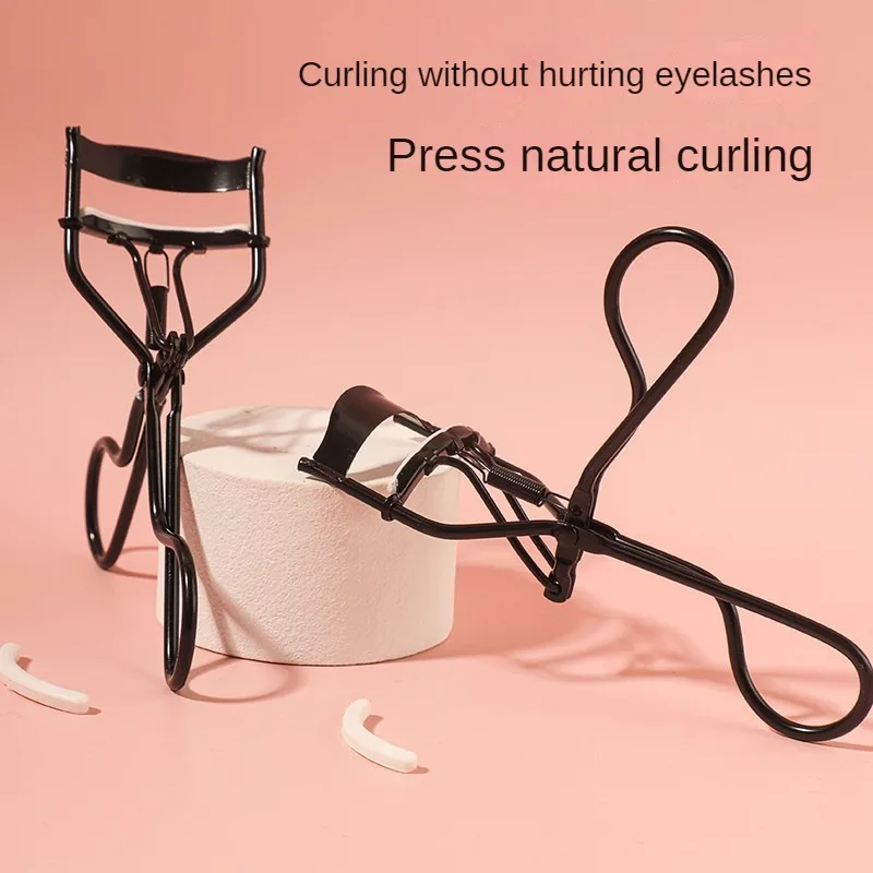 Handheld Durable Portable Long Lasting Metal Silicone Strip Silver Eyelash Curler Clip Big Eye Cosmetic Tools Women Accessories