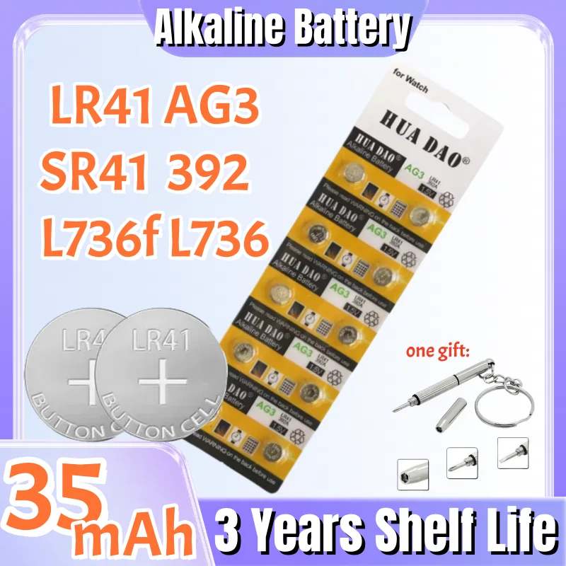 4-120Pcs High Capacity LR41 AG3 Alkaline Batteries L736 392 384 192 Premium 1.5V Button Coin Cell Batteries for Medical Devices
