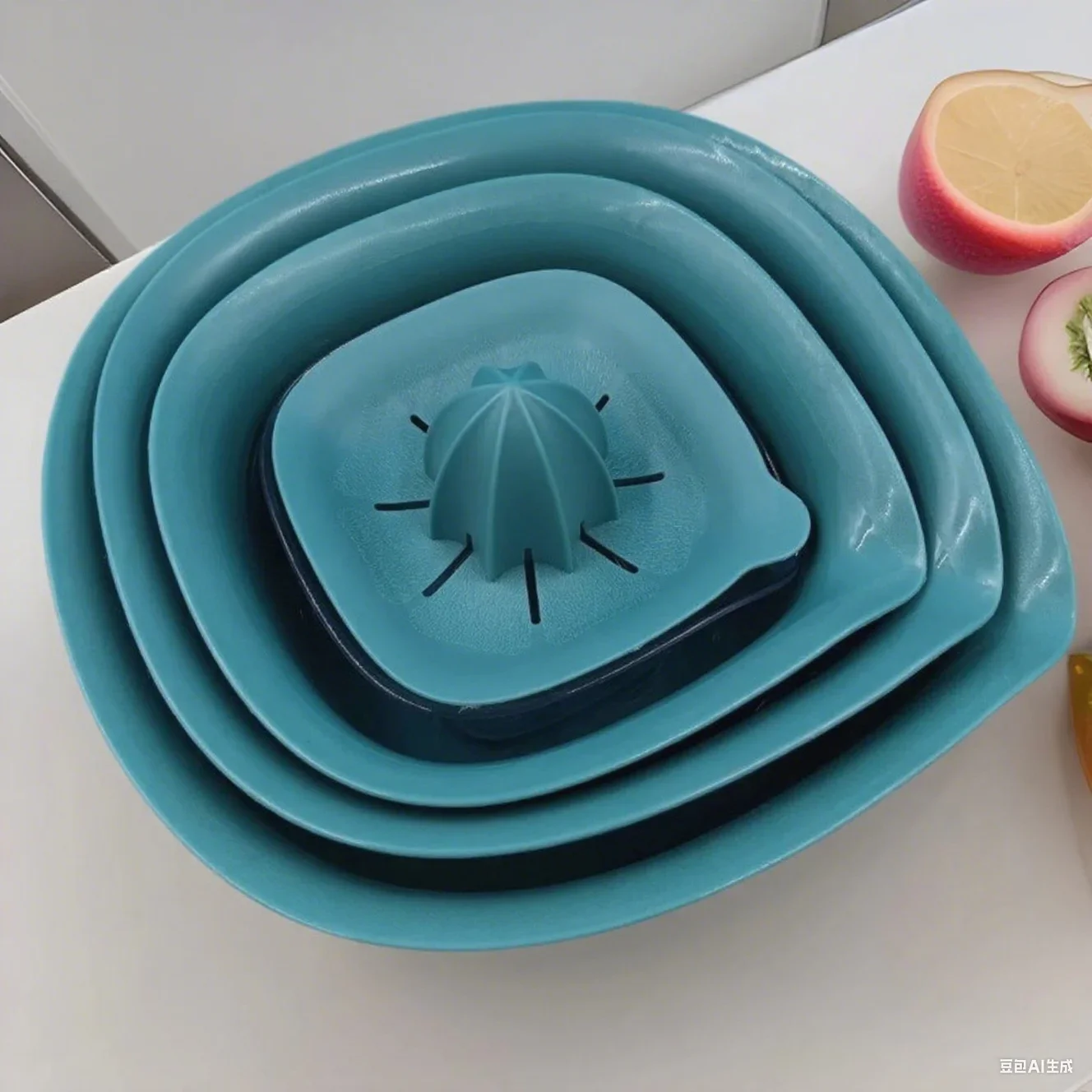 

5 шт., пластиковая большая миска для салата, миска для лимона, пластиковая миска для сервировки салата, сливная и очищающая, многофункциональная, трехслойная