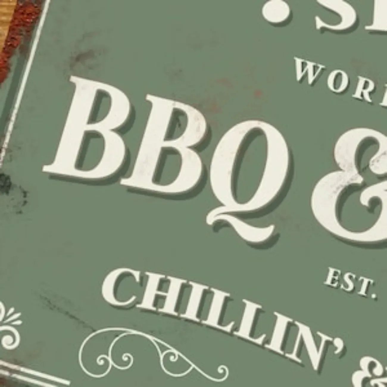 1pc Customizable Name Garden BBQ Metal Sign, Personalized Vintage Wall Plaque Dust & Water Resistant Decor For Patio Backyard Ho