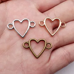 WYSIWYG 20pcs Charms Heart Link Connector 16x24mm Pendants Making DIY Handmade Jewelry