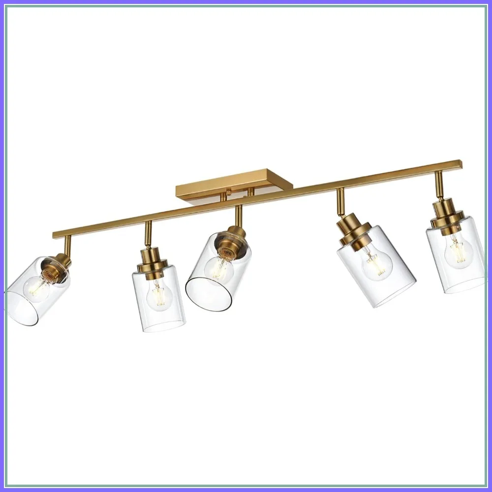 5-Light Track Lighting Kit with Rotatable Heads, 37 Inch Modern Ceiling Fixture for Foyer, Art Wall, Kitchen