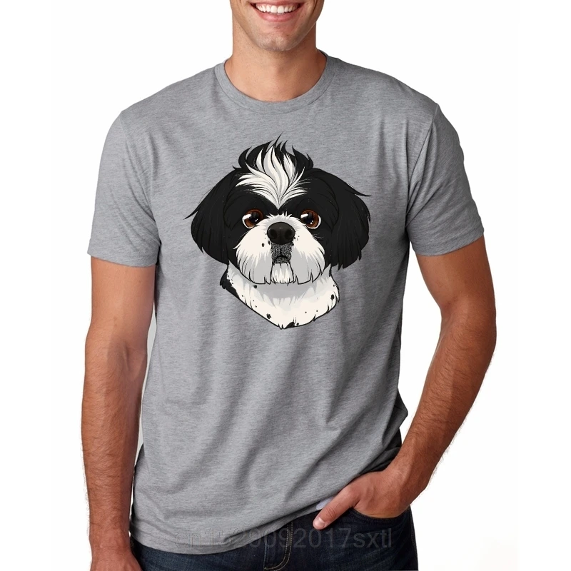 

T Shirt Men Funny tshirt Shih Tzu Dog Graphic men T-Shirt