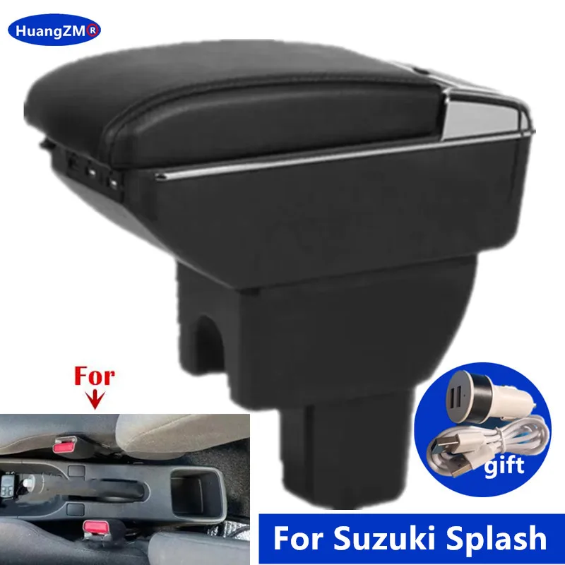 Für Suzuki Splash Armlehne box Für Suzuki Splash Auto Armlehne Lagerung Box Tasse Halter Innen Gewidmet Retrofit Auto Zubehör