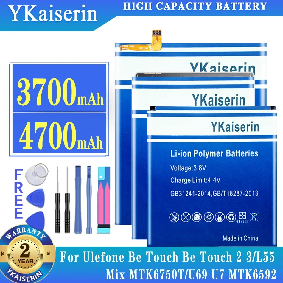 Аккумуляторная батарея ykaisсеребрин высокой емкости для Ulefone Be Touch 2 L55/be Pro 2 для Star U69 Ulefone U7 Mix мобильный телефон