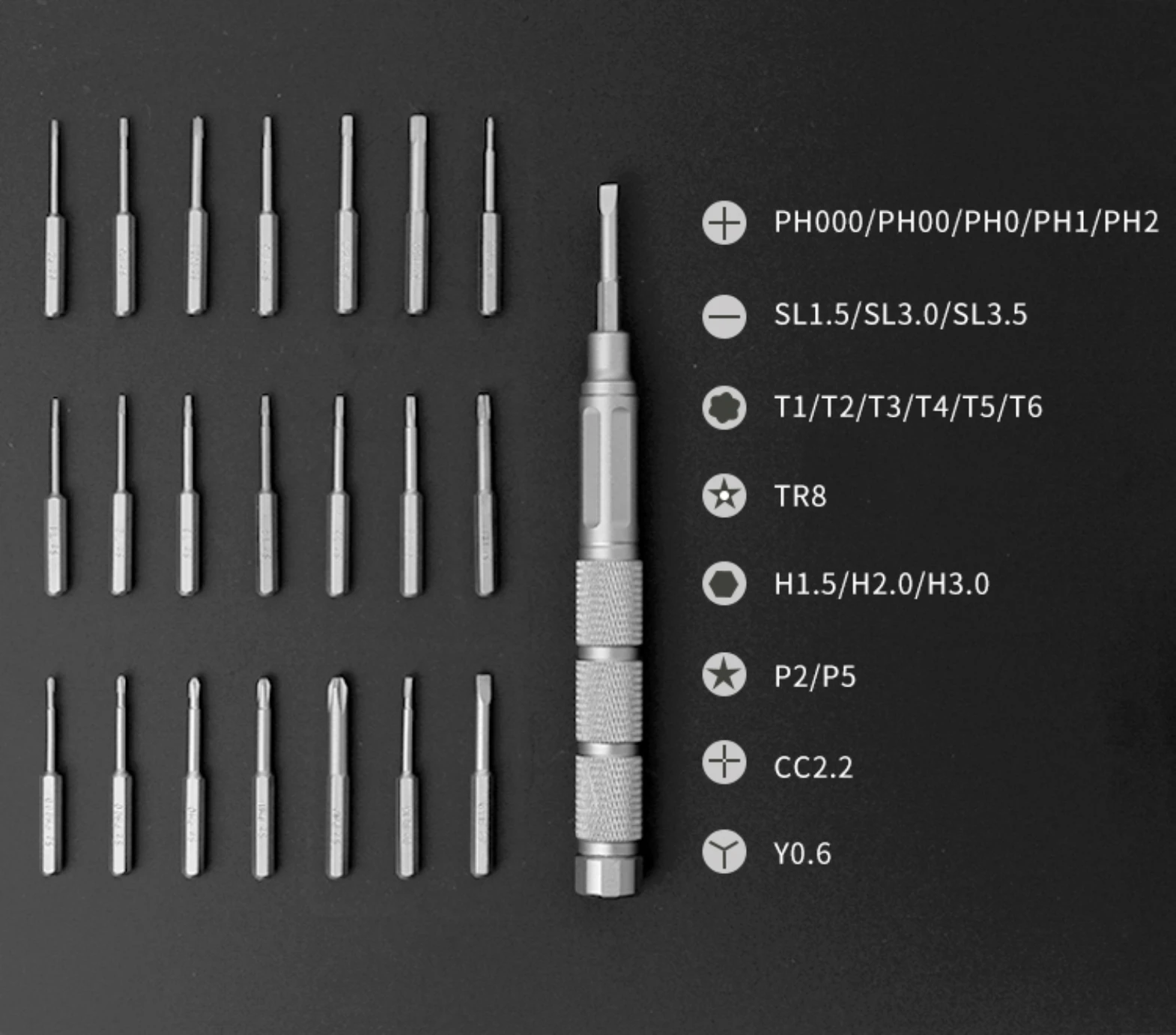 

Magnetic Screwdriver Set 23-In-1 Precision Torx Hex Screwdriver Bit Set Repair Tools Kit For Phone Laptop PC