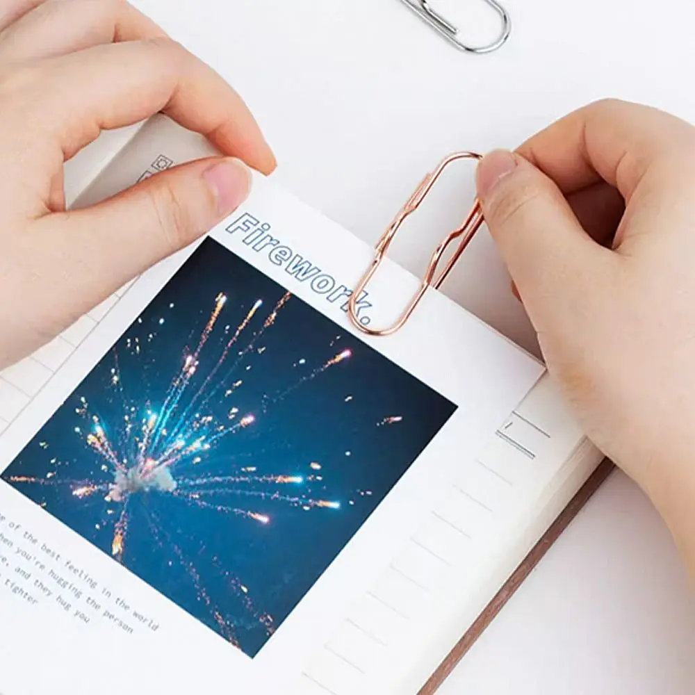 

5PCS/Set Creative Metal Pen Holder Clip Stationery DIY Bookmarks Ticket Photo Memo Separator Pages Tags