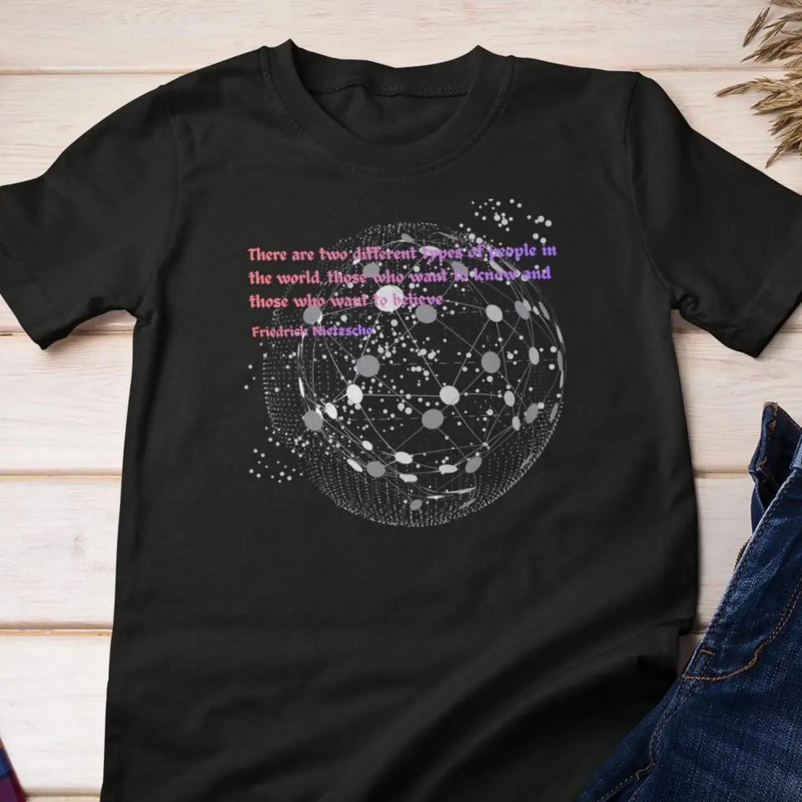 Nietzsche Quote tee Two types of people 100 Cotton T shirt vintage Washed graphic Slightly fashion homme Comfortable