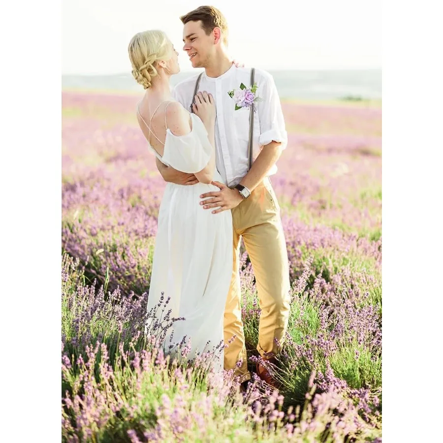 Conjunto de corpete roxo e boutonniere para baile de casamento, flor artificial de rosa, pulseiras de pulso, pulseira de corpete de baile