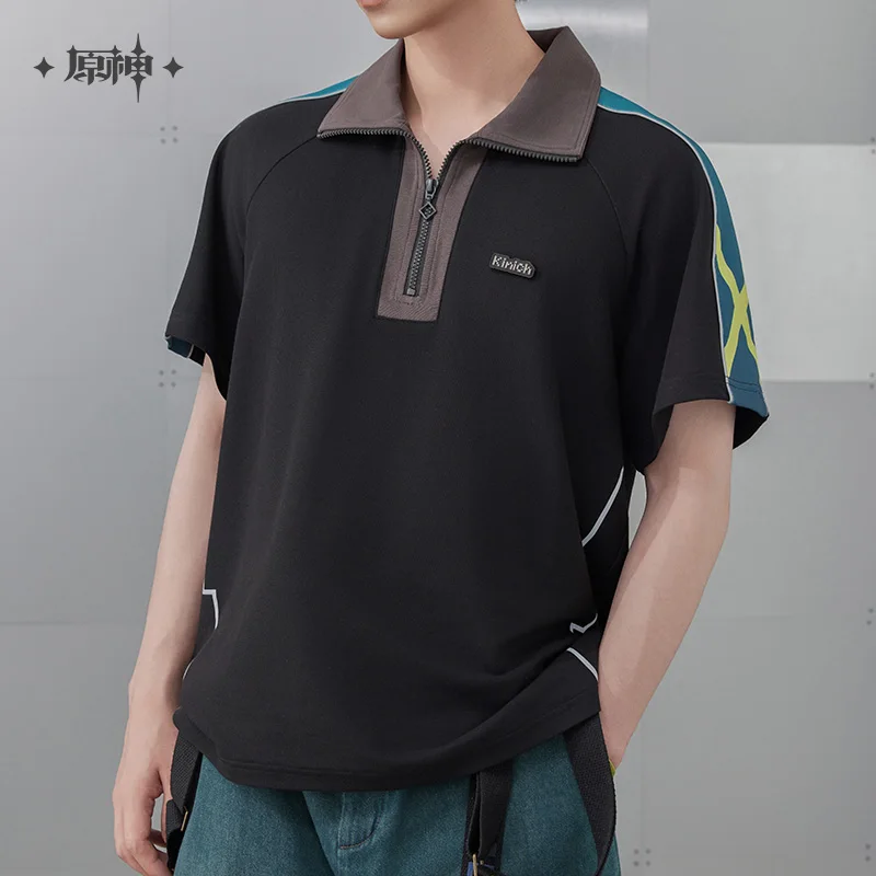 

[Официальный товар] на складе Game Genshin Impact Turnfire Hunt Kinich Ajaw Theme Impression Одежда Рубашка поло с короткими рукавами