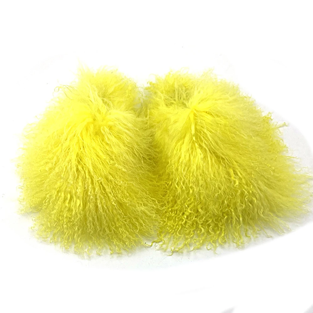 

Women's Real Sheep Fur Slides Slippers Fluffy Fuzzy Sandals Furry Slide Flip Flop Indoor Outdoor Shose S#02