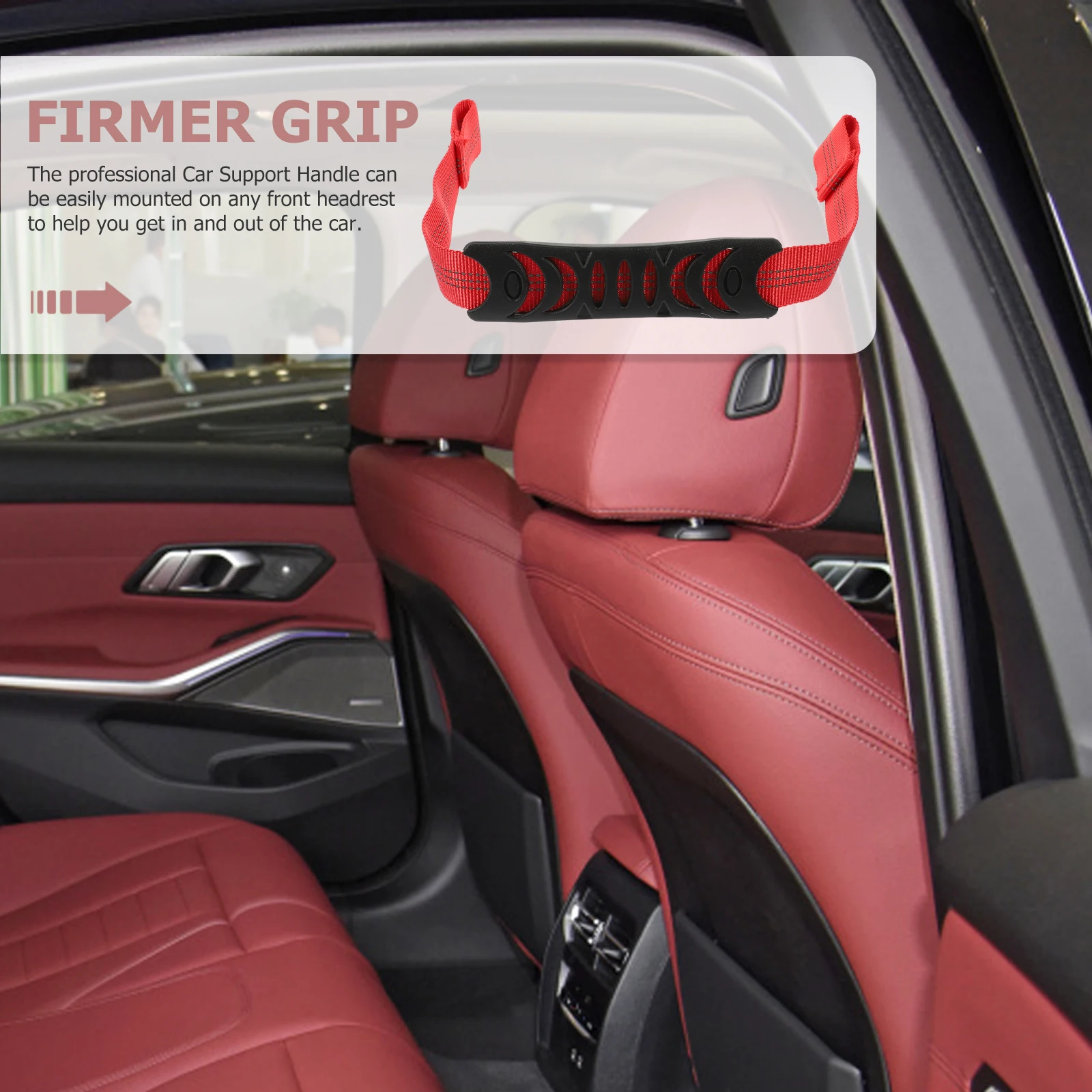 

2Pcs Car Support Handle Premium Nylon Webbing Elderly Safe Grab Handles Vehicle Assist Headrest Mounts Durable Chic